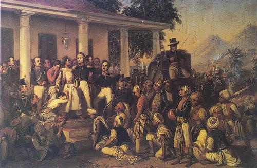 Raden Saleh Depicts the arrest of prince Diponegoro at the end of the Javan War oil painting image